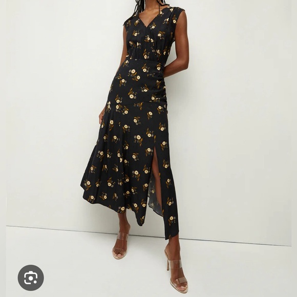 NEW Veronica Beard Wixson Silk Blend Floral Midi Dress Asymmetrical Hem - Picture 12 of 12